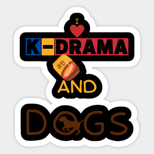 I Love K-Drama And Dogs Sticker